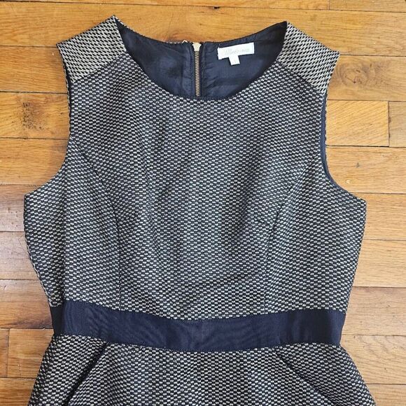 Shoshanna Sheath Dress Size 4 Black Gold Sleeveless Above Knee - Picture 2 of 9